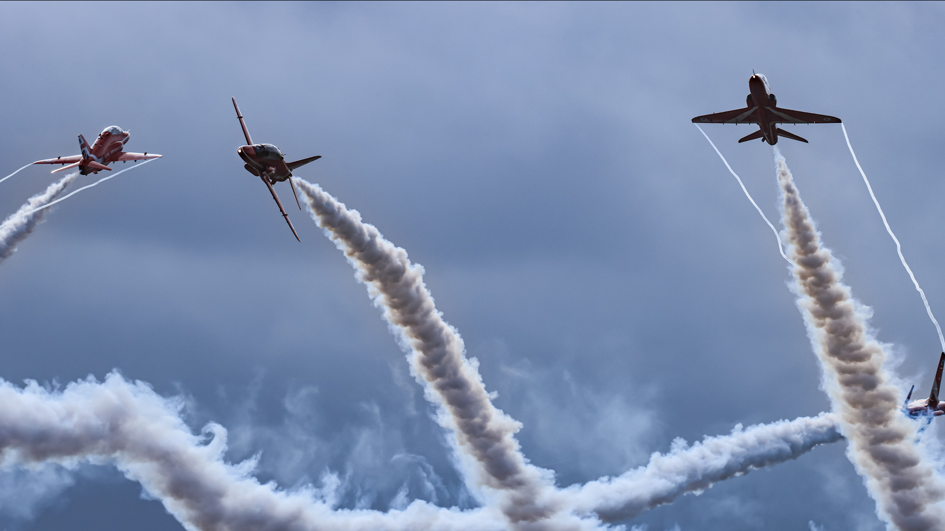 The back four of the Red Arrows (6-9) also known as Hanna perform their first 4-ship practice during pre-season 2024 060224 CREDIT MOD