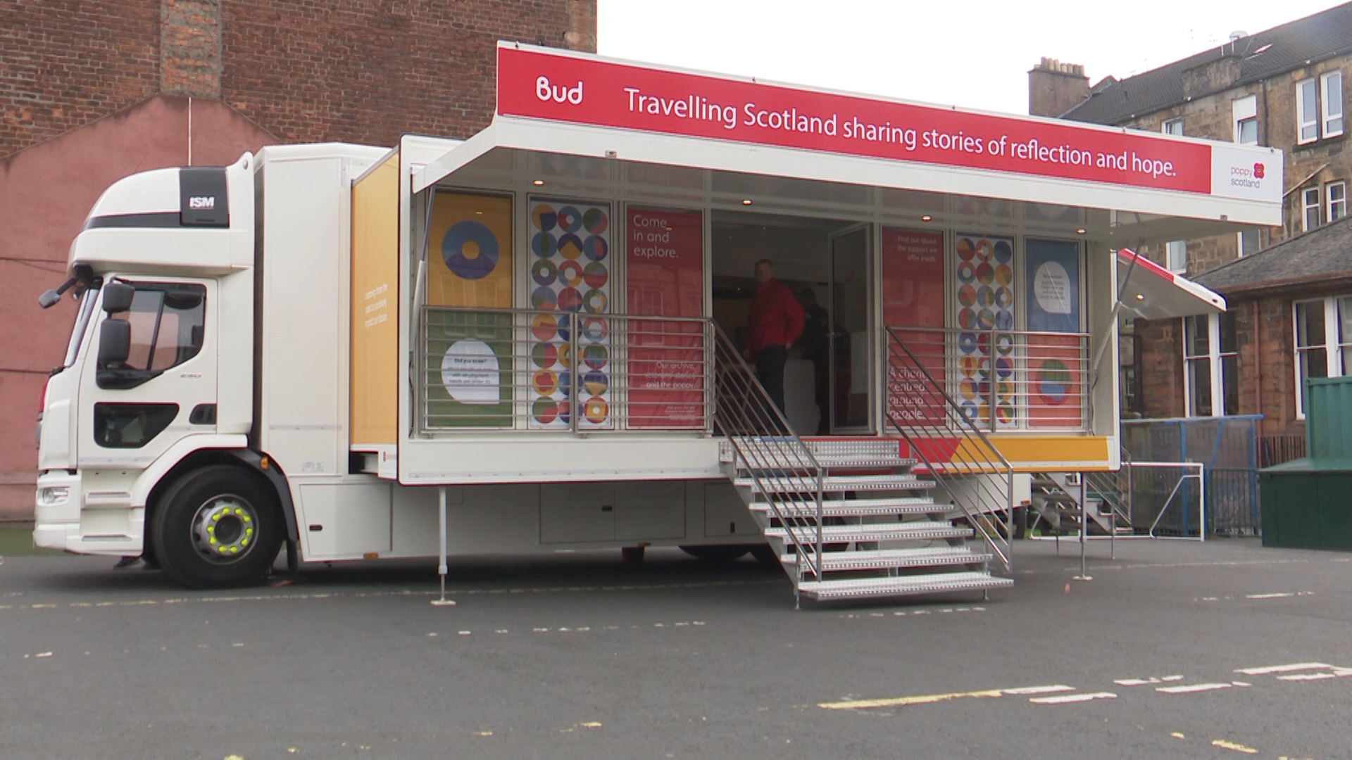 The bus used to transport the poppies.