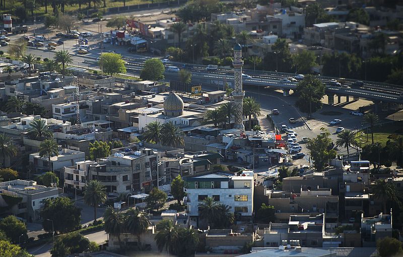 The city of Baghdad is seen from the air