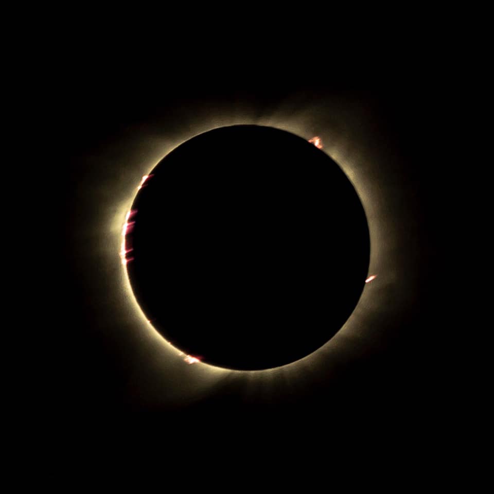 The corona, the outer atmosphere of the sun that is not usually observable taken by a A400M from BFSAI during total solar eclipse in Southern Hemisphere 141220 CREDIT RAF 