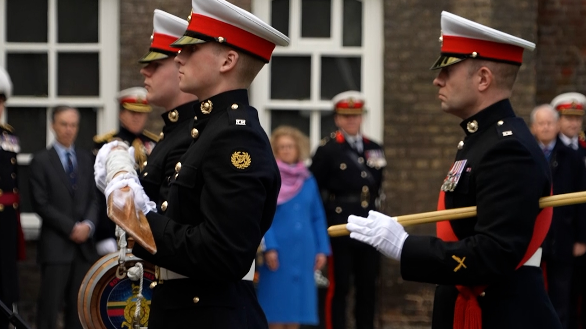 The dues presented to the Constable after being paraded through Tower Green 140324 CREDIT BFBS