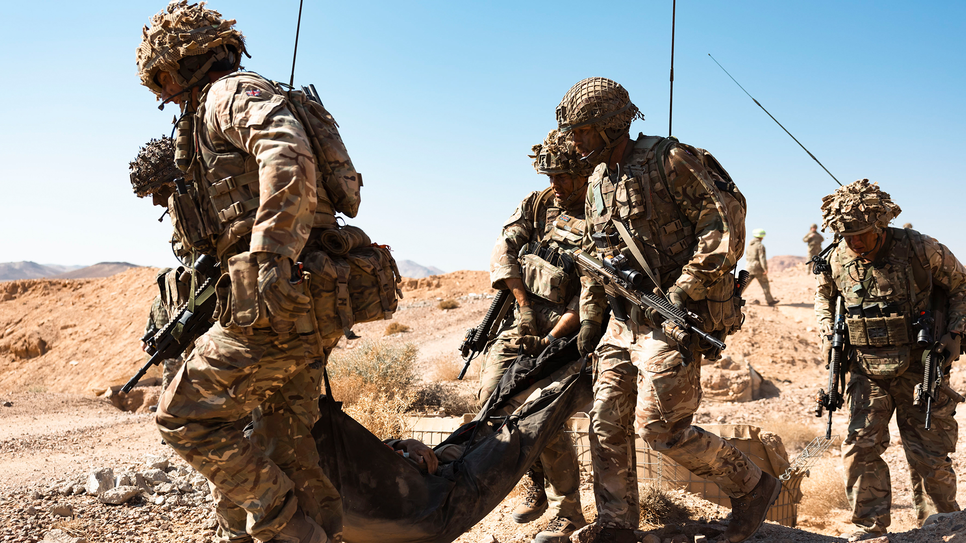 The exercise also saw the soldiers carry out a simulated casualty evacuation