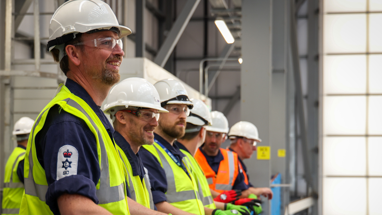 The first crew observing the progress of HMS Venturer (Picture: Royal Navy).