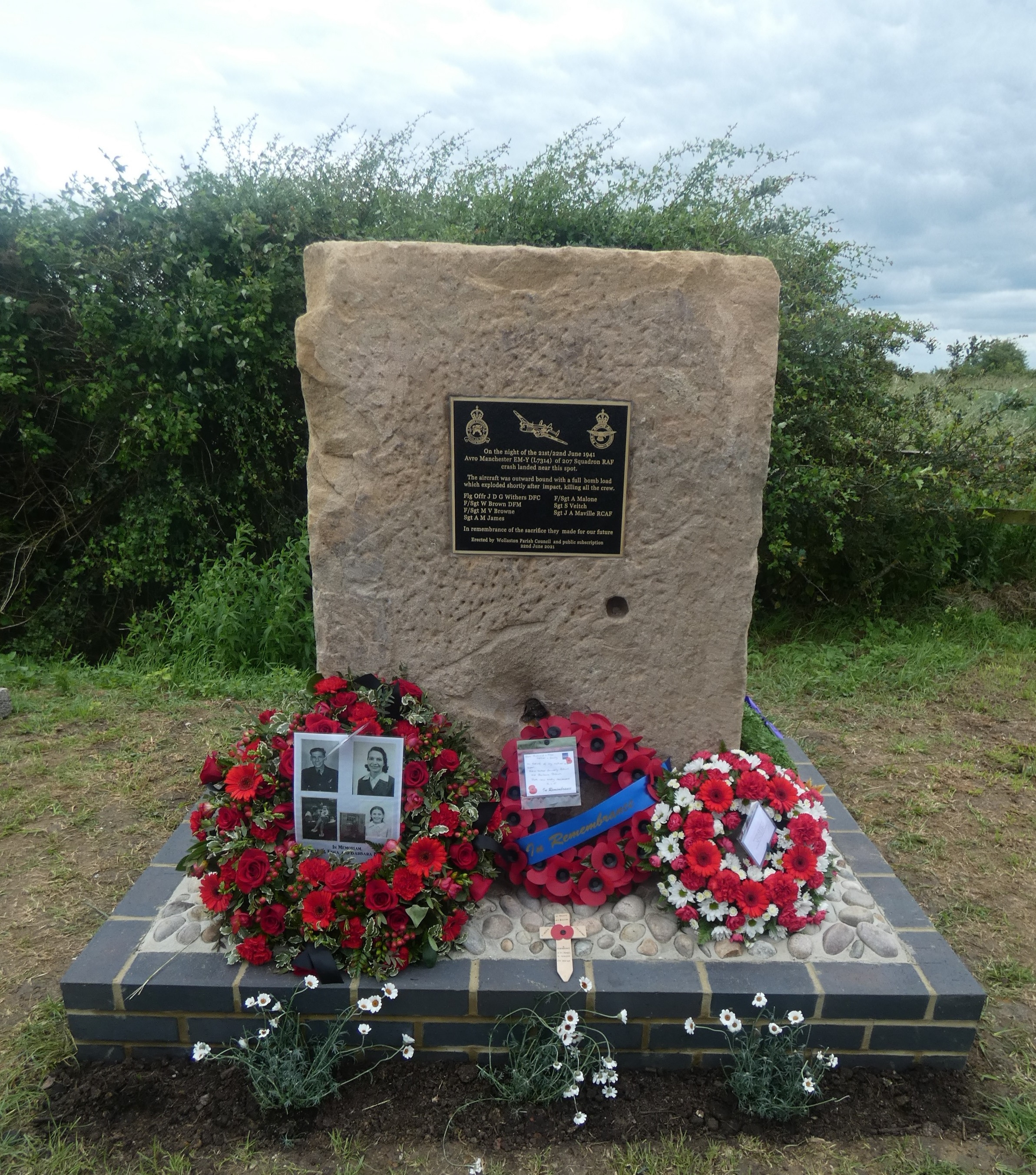 The front Wollaston memorial Second World War bomber crash memorial honour 22062021 CREDIT RAF.jpg