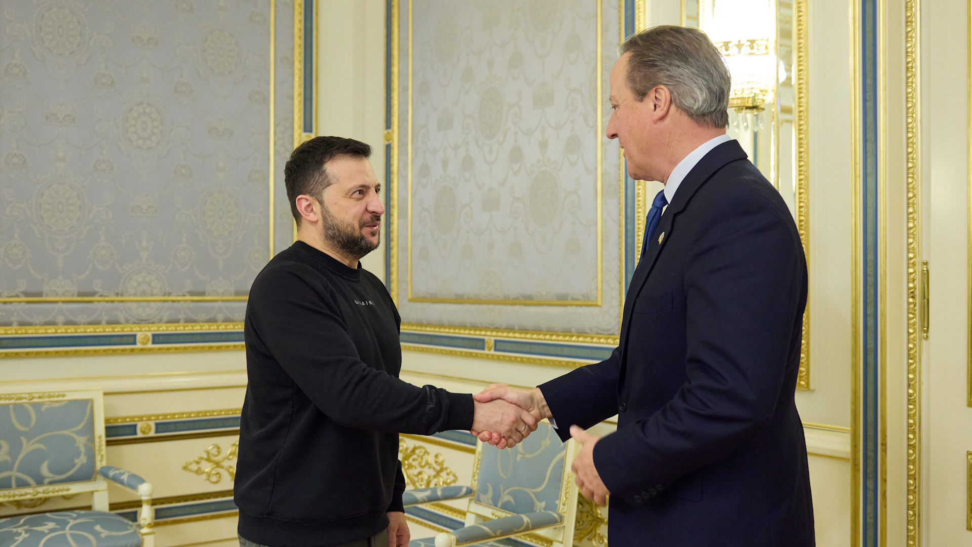 The new Foreign Secretary Lord David Cameron meeting with Ukrainian President Volodymyr Zelensky in Kyiv, Ukraine 161123 CREDIT PA.