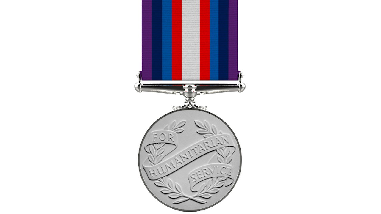 The new Humanitarian Medal has been unveiled (Picture: MOD).