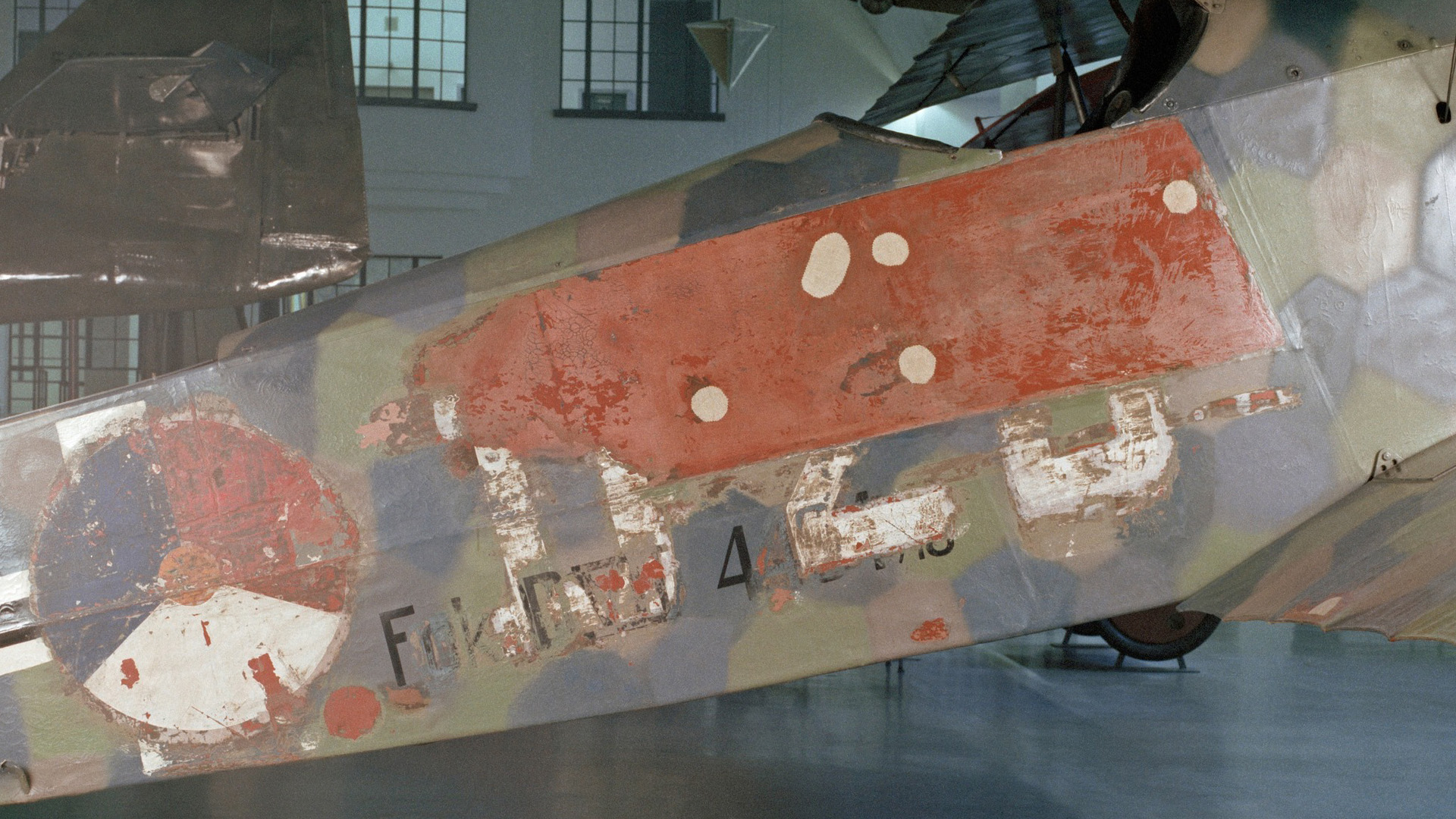 The original Dutch Air Force symbols on the Fokker were painted over