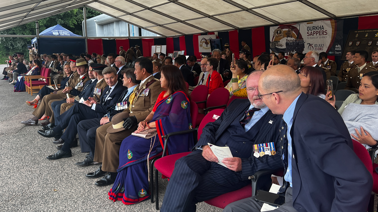 The formal parade marked the reconstruction of the Gurkha regiment after 27 years.