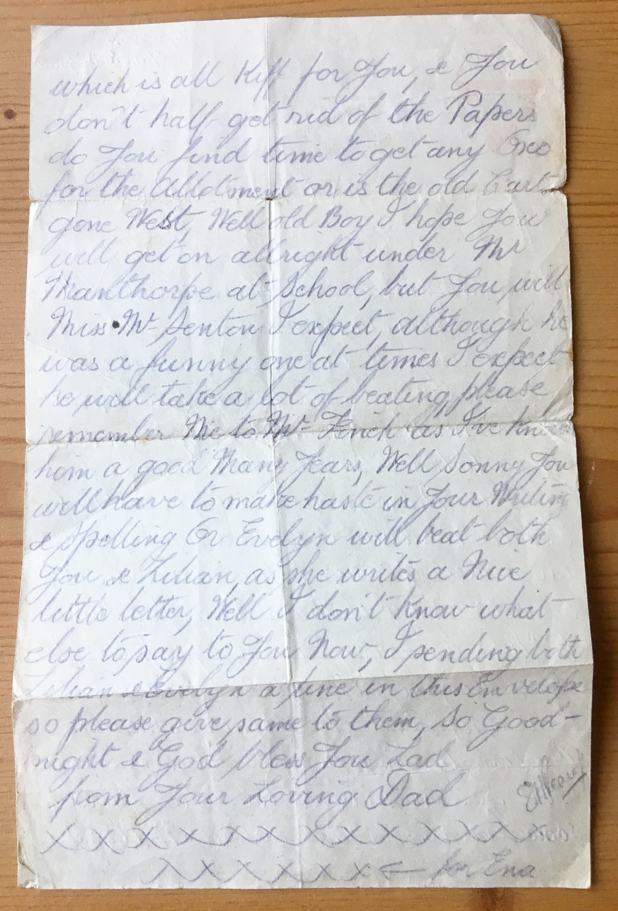 The letter continued onto a second side (Picture: SWNS).