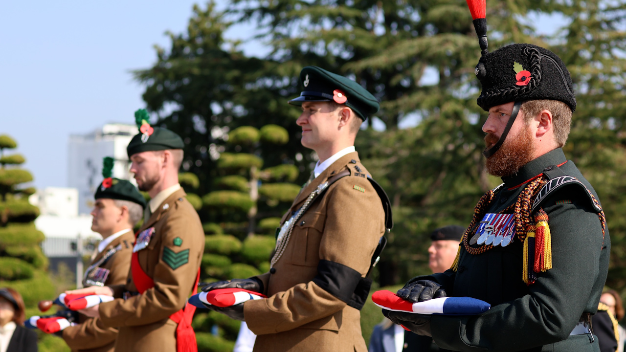 The names of four British soldiers were added to their headstones in a rededication service held on 12 November (Picture: UN Command)