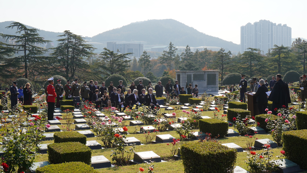 The service of rededication took place at the United Nations Memorial Cemetery Busan in South Korea (Picture: Foreign, Commonwealth and Development Office)