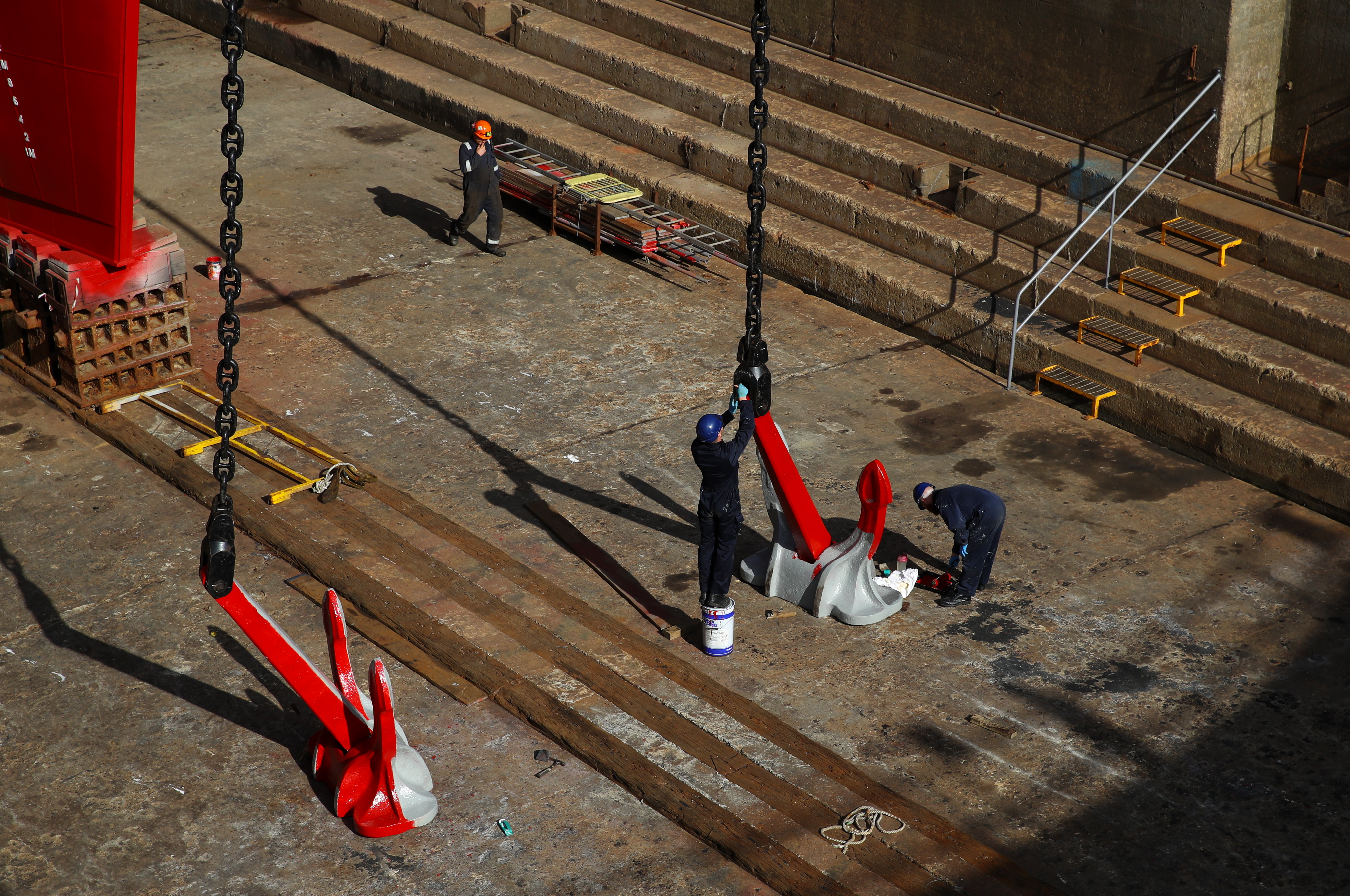 HMS Protector has been in dry dock since May undergoing a revamp (Picture: Royal Navy).