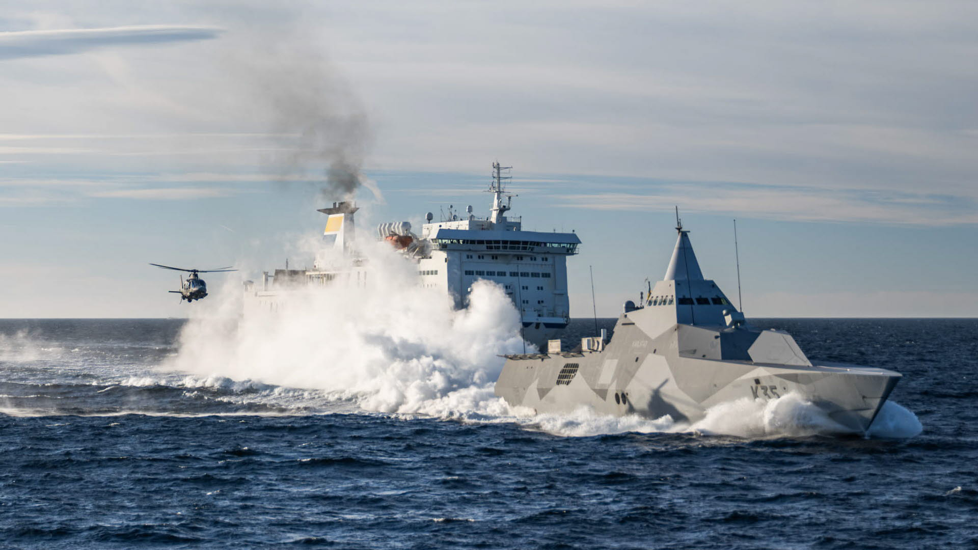 The strategic transports were escorted by the Swedish Air Force and units from the Swedish Navy (Picture: Ola Jacobsen/Swedish Armed Forces)