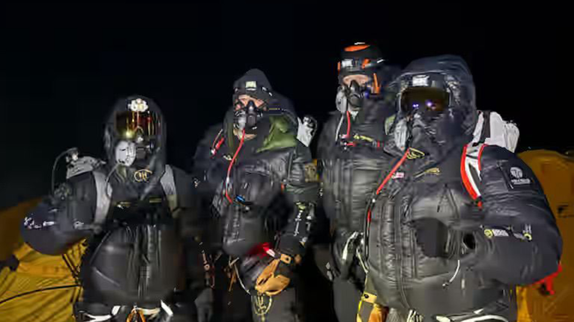 The four veterans waved a Union flag when they reached the 8,849m peak (Picture: Sandro Groman-Hayes)