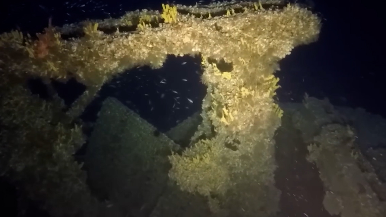 The Royal Navy is investigating the wreckage in the Aegean Sea (Picture: Rovservices.gr),