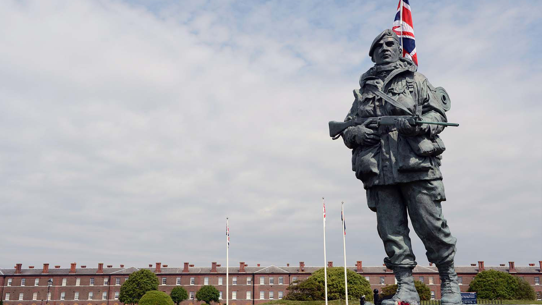 The yomper stands watch at the former Eastney Barracks home of the old Royal Marines Museum CREDIT ROYAL NAVY