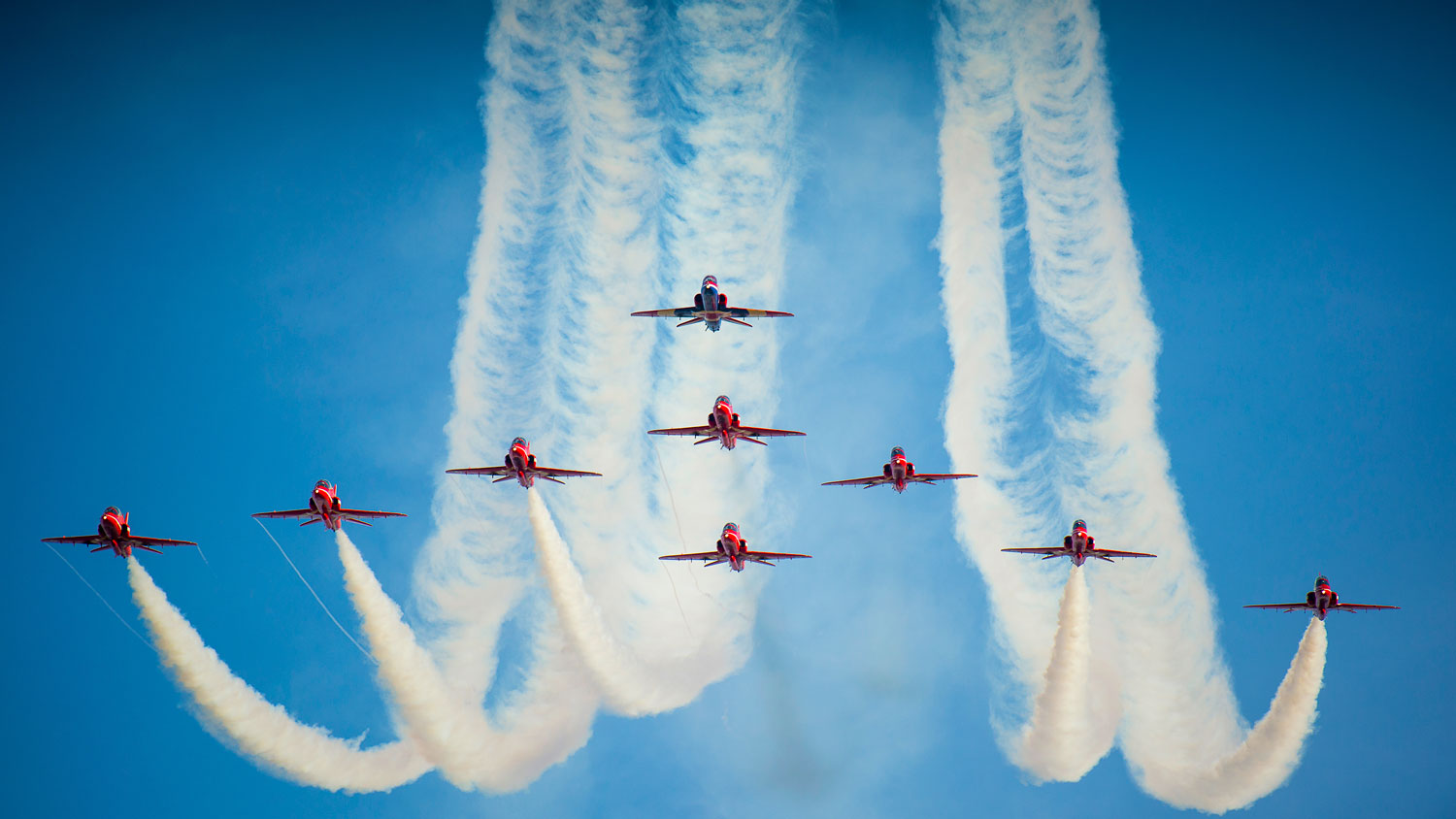 The Red Arrows RAF Cranwell Royal Air Force Diamond Formation Blue Credit Defence Imagery 2013