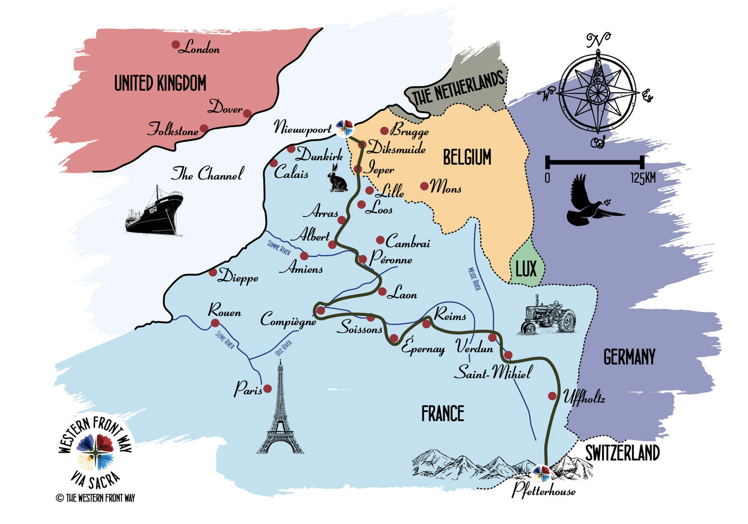 The Western Front Way Map Credit www.thewesternfrontway.com