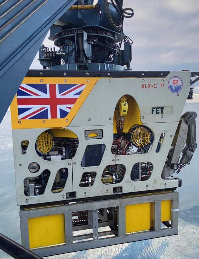 The remotely operated vehicle used to search the USS Jacob Jones' wreck for its bell CREDIT Crown Copyright