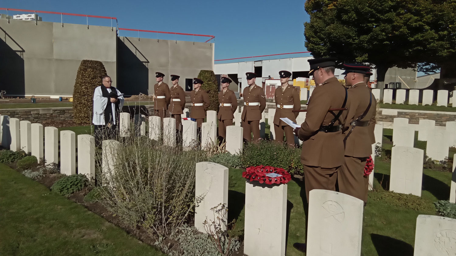 The service of Cpl Herbert Pearce led by Rev Andy Nicolls CREDIT Crown Copyright