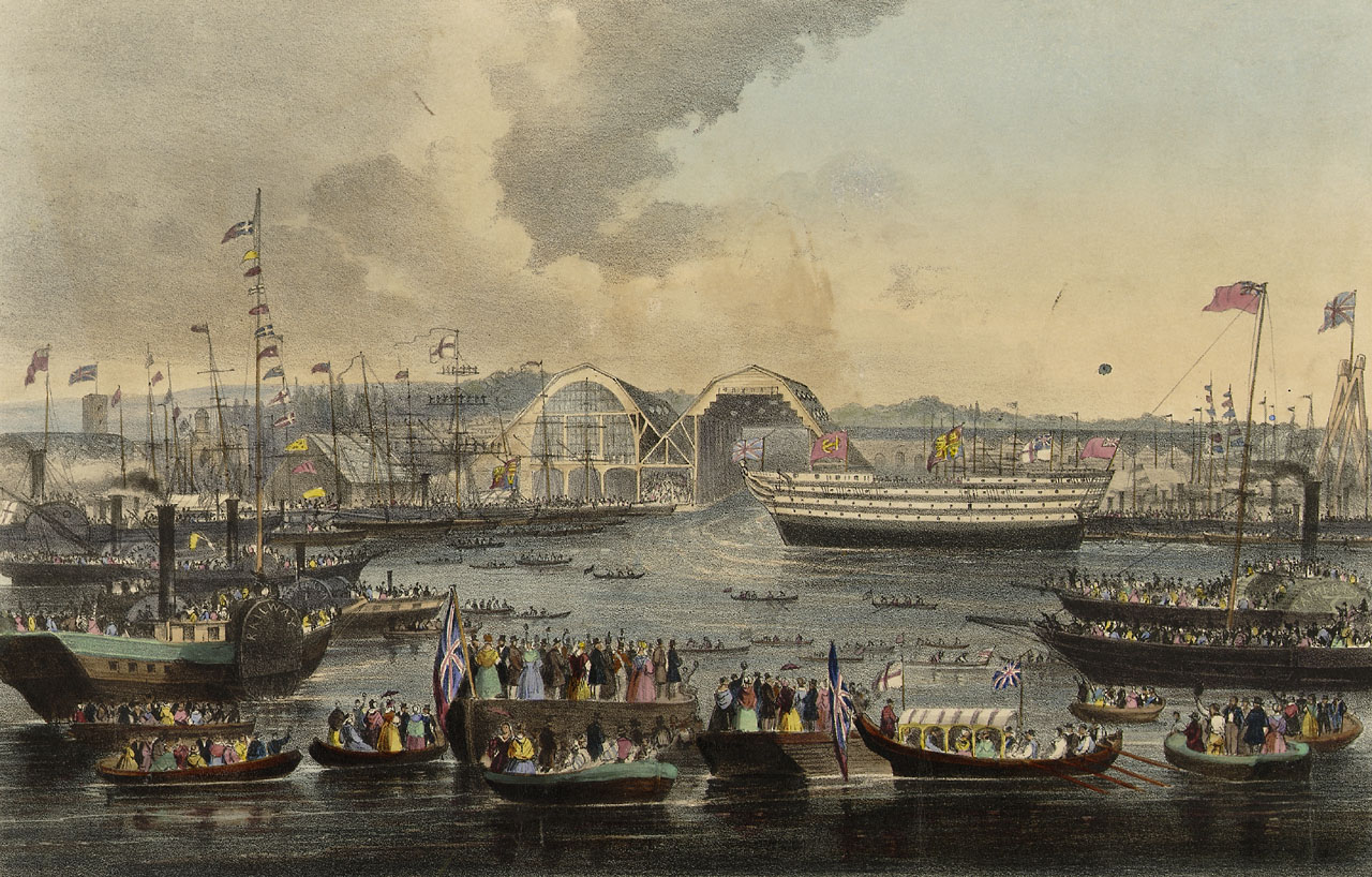The launch of HMS Trafalgar