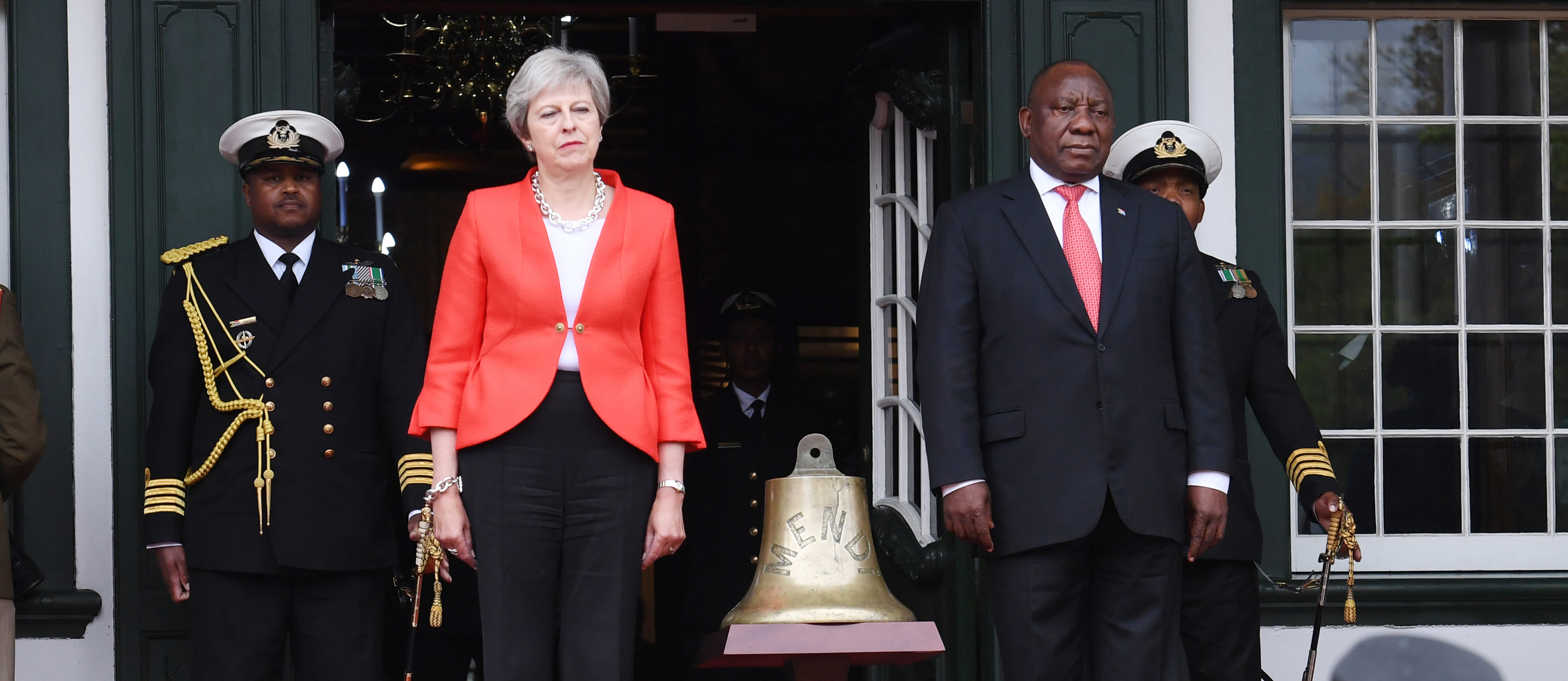 Theresa May presents SS Mendi bell