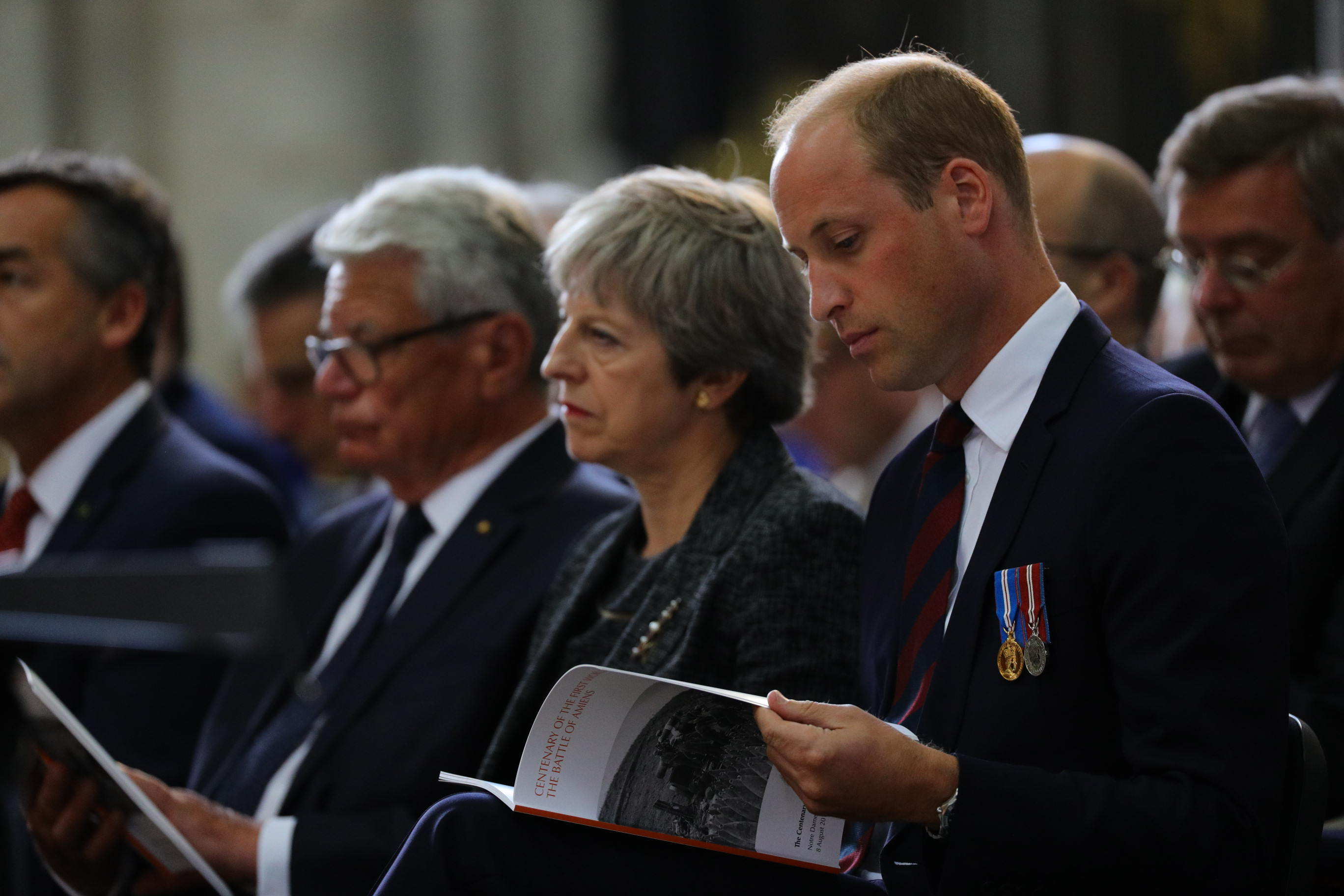Theresa May and Prince William Mark 100 Years Since The Battle Of Amiens