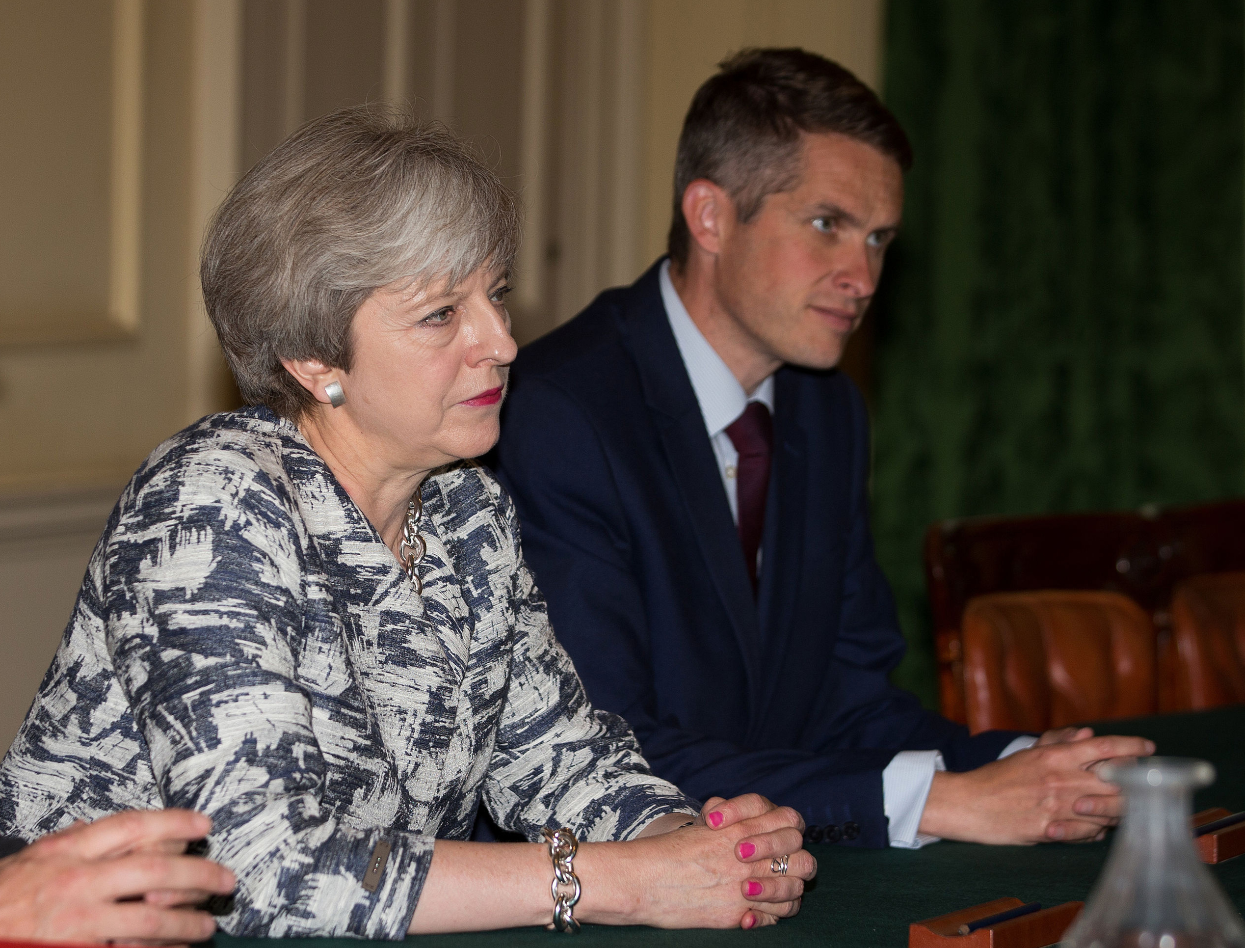 Theresa May with Gavin Williamson