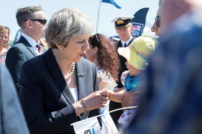 Theresa May, Prime Minister meeting members of the public in Bodafon Fields in Llandudno for Armed Forces Day CREDIT MOD.jpg
