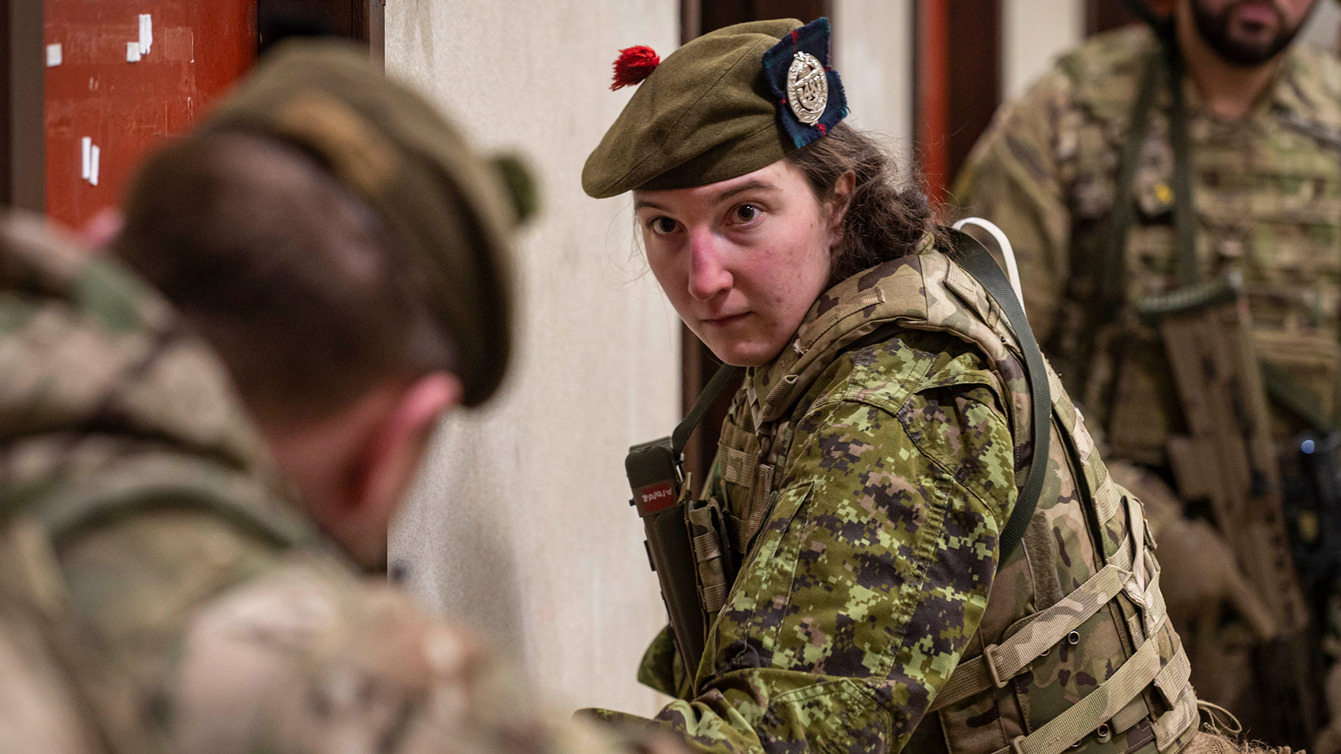 This infanteer is a university student on exchange from 48th Highlanders of Canada (Credit: MOD)