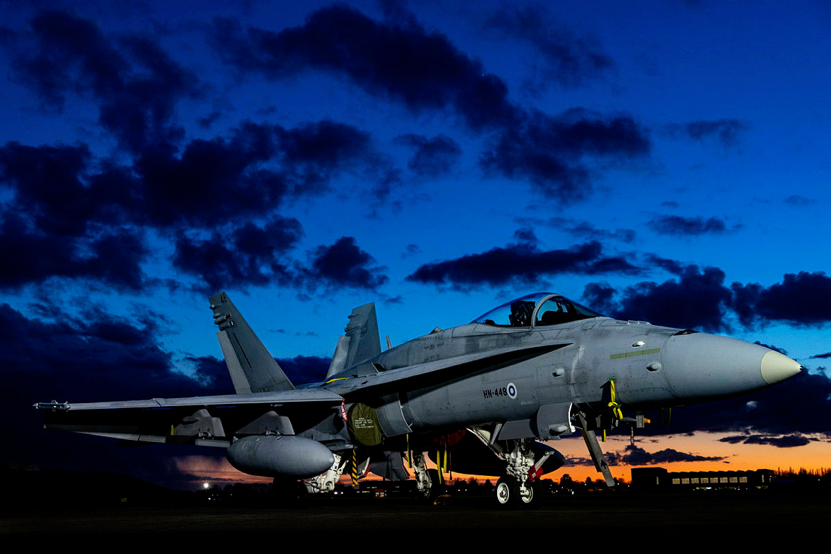 A Finnish Air Force F-18 at RAF Waddington (Picture: MOD).