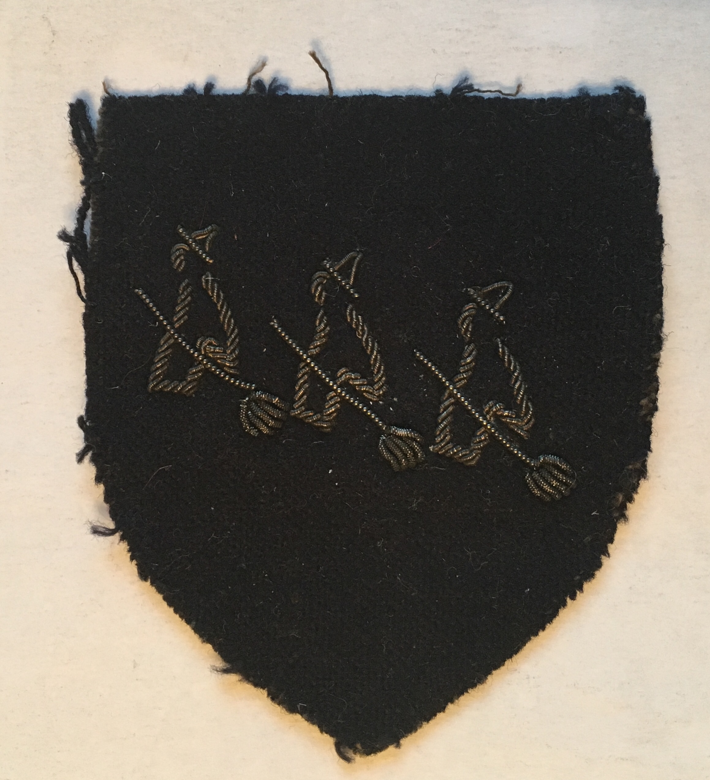 Three Witches on Broomsticks emblem was used by Intelligence School 9, part of MI9, during their covert operations in Holland, 1944 CREDIT Dr Helen Fry