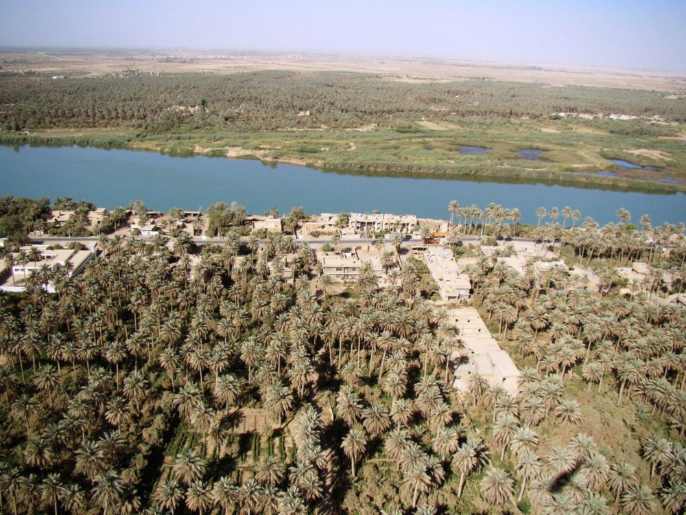 Tigris River aerial in Iraq