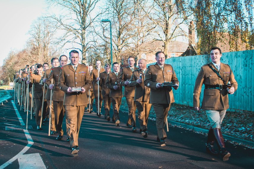 The ceremony is held between NCOs (non-commissioned officers) and Warrant Officers (Credit: Household Cavalry).