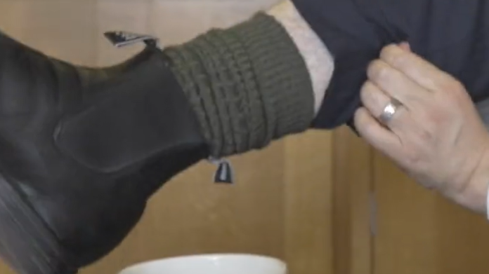 Tom Tugendhat MP showed off his Army socks in a video posted on his Twitter account