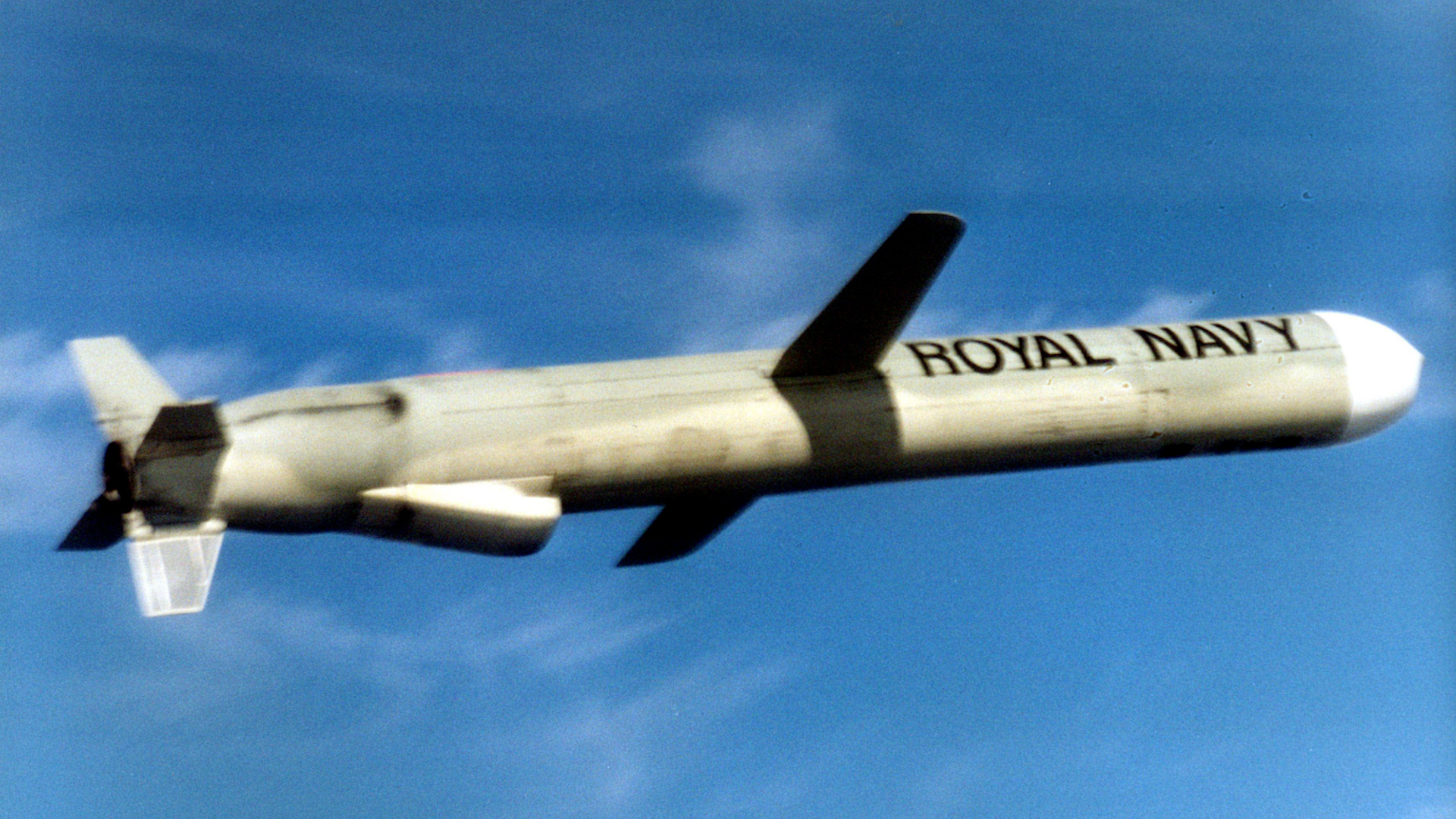 Tomahawk missile in flight