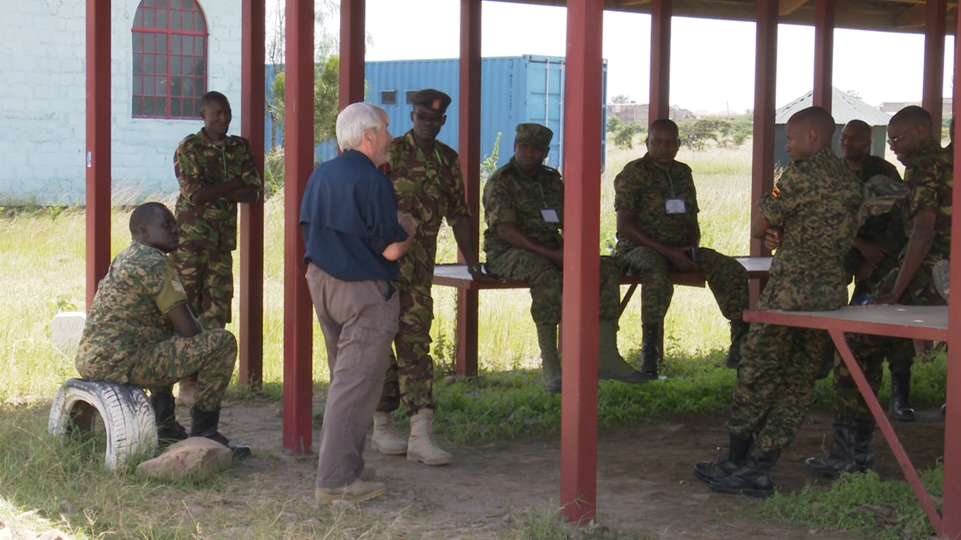 Tony Dedman delivers counter-IED training to African soldiers.