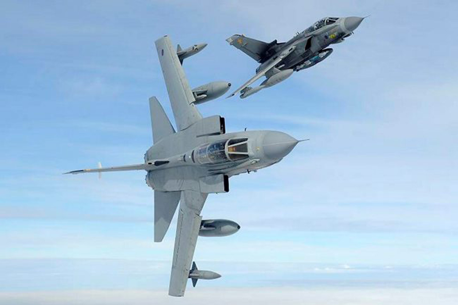 Two Tornado GR4 aircraft from No 31 Squadron Royal Air Force