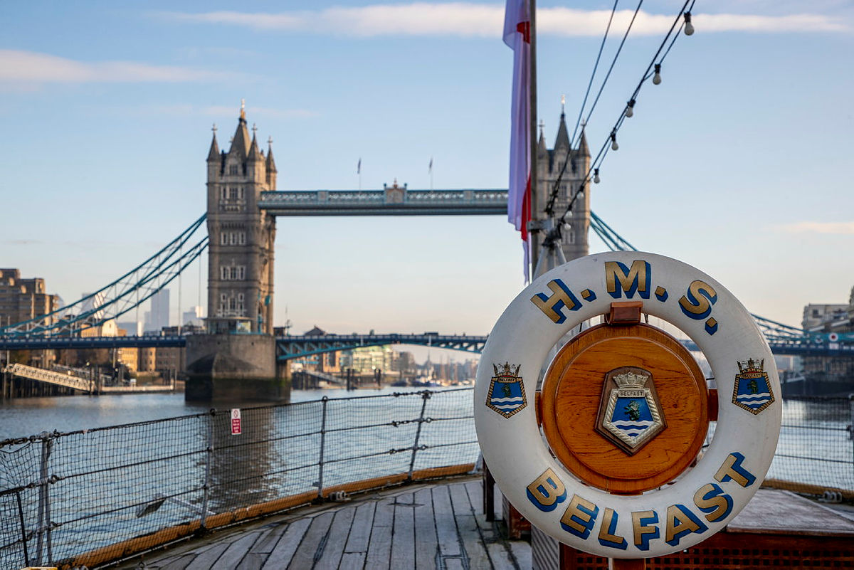 Tower Bridge as seen from HMS Belfast taken on 8 December 2020 CREDIT Royal Navy