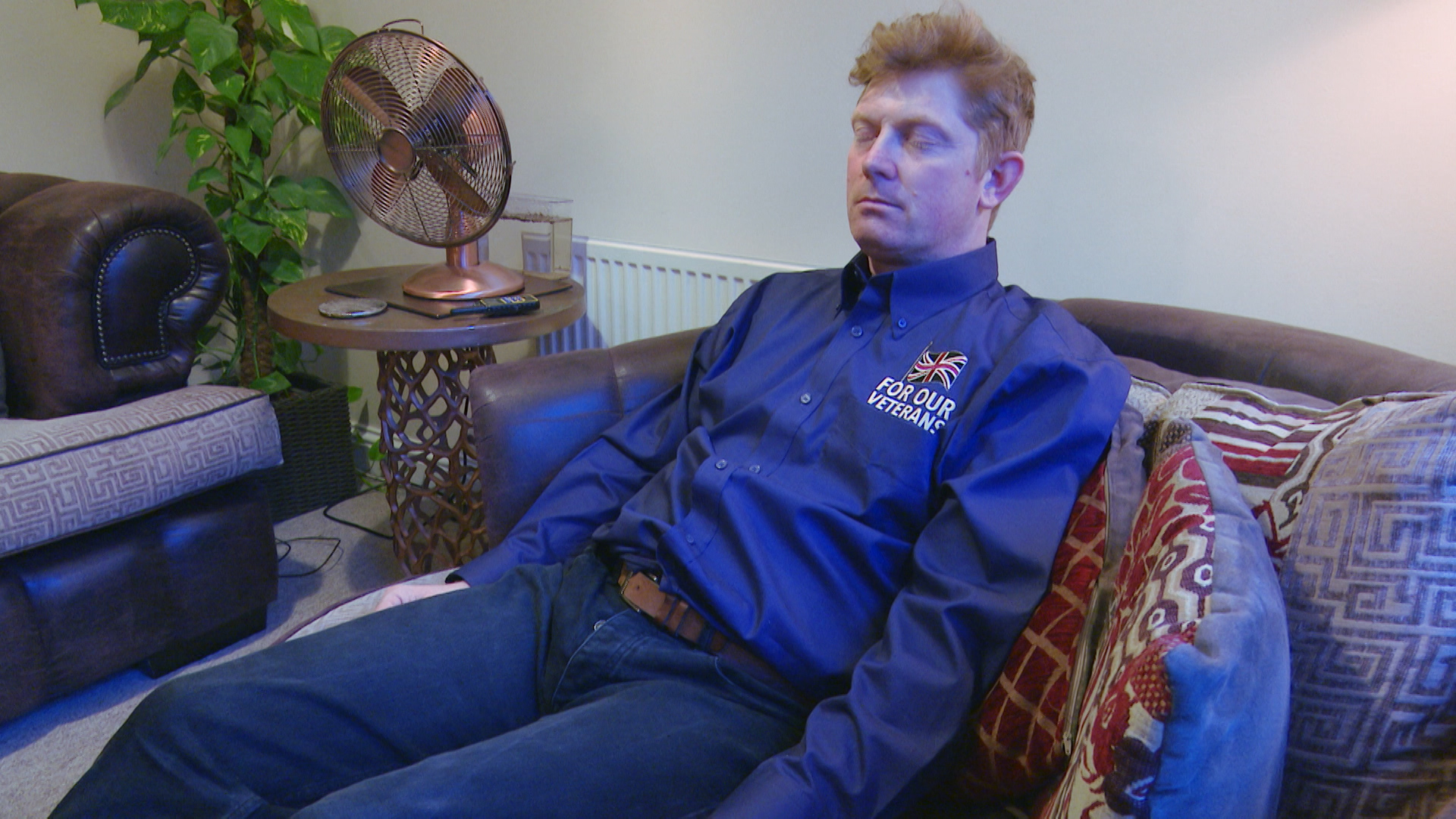 Trevor Coult meditating at home.