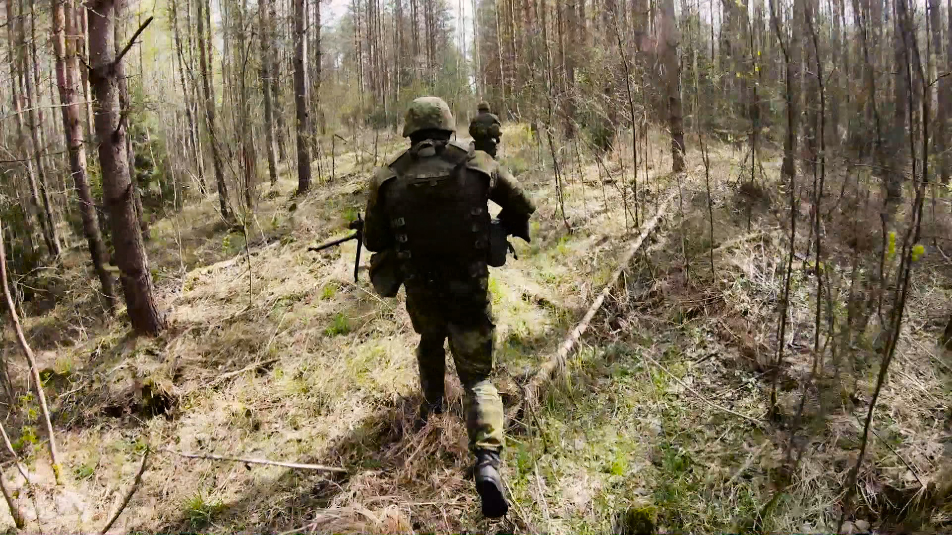 Troops Ex Iron Wolf in forest in lithuania 171219 CREDIT BFBS.jpg