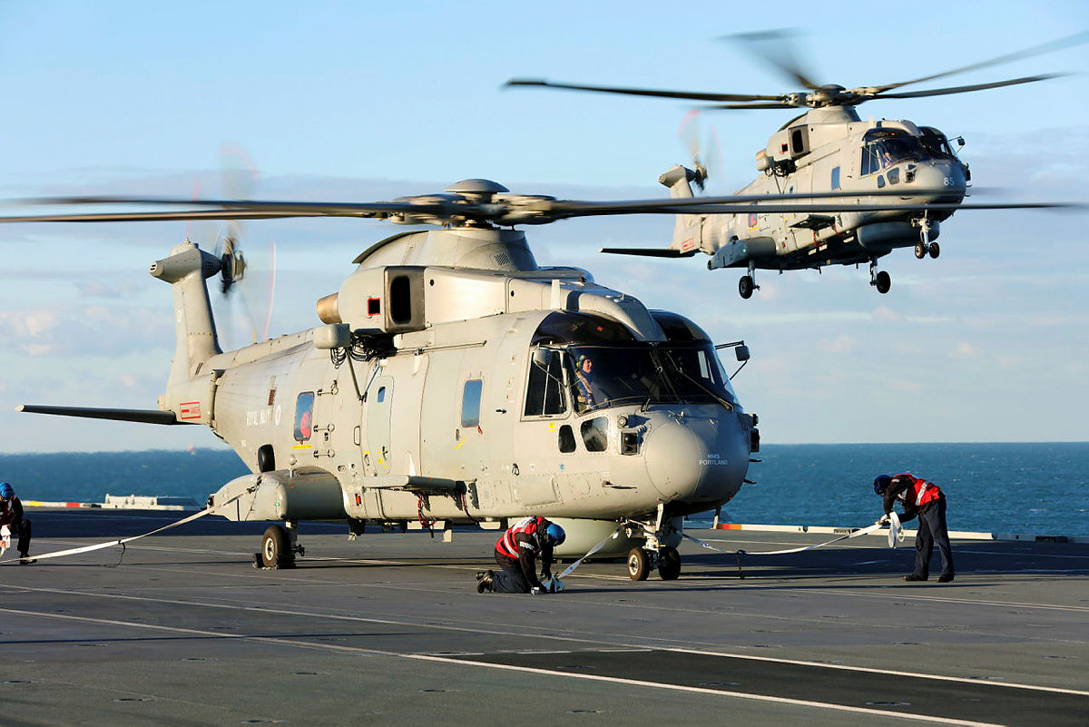 Two Merlin Mk2 helicopters from 820 NAS