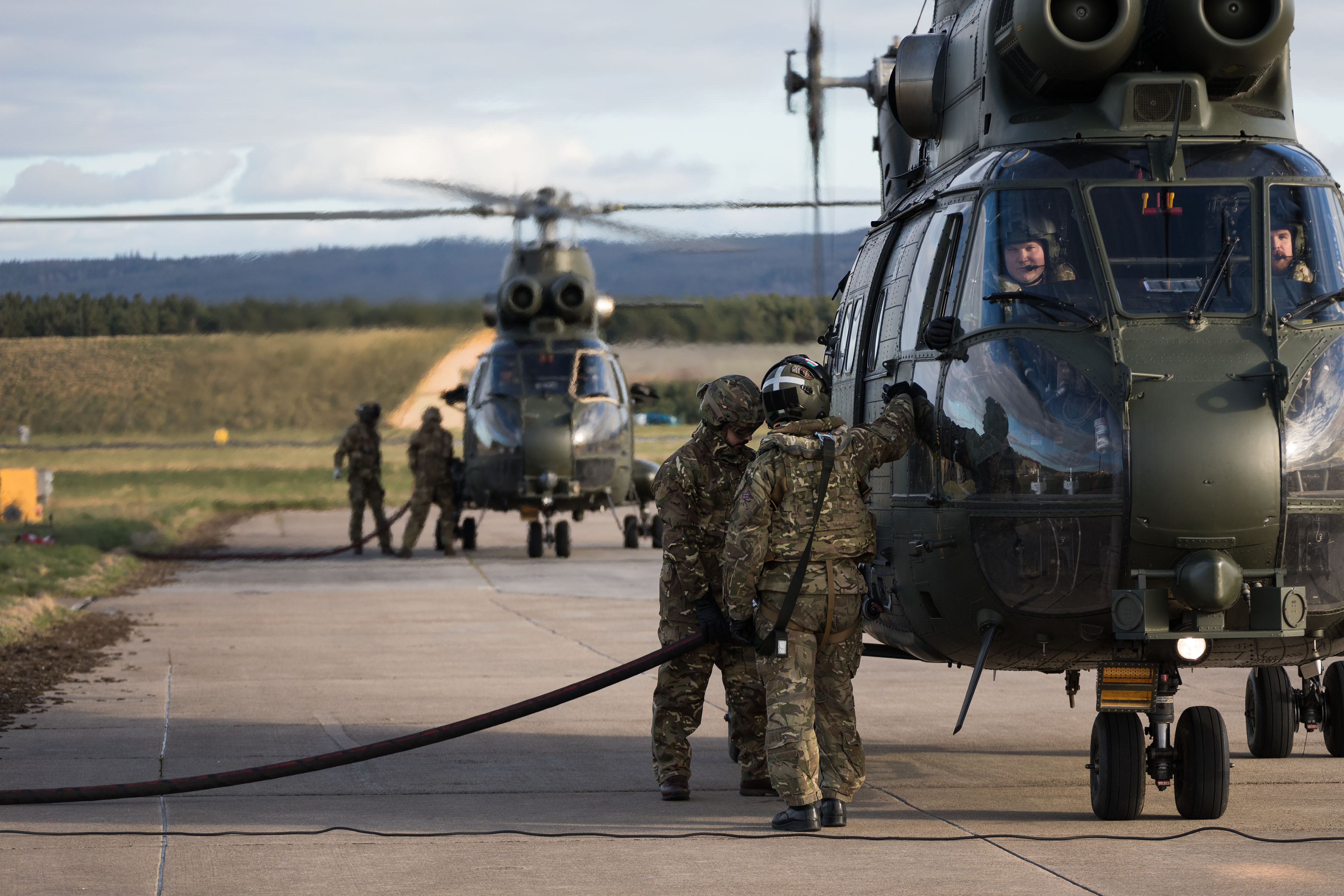 Cover image: Puma helicopters at Kinloss Barracks (Picture: MOD).