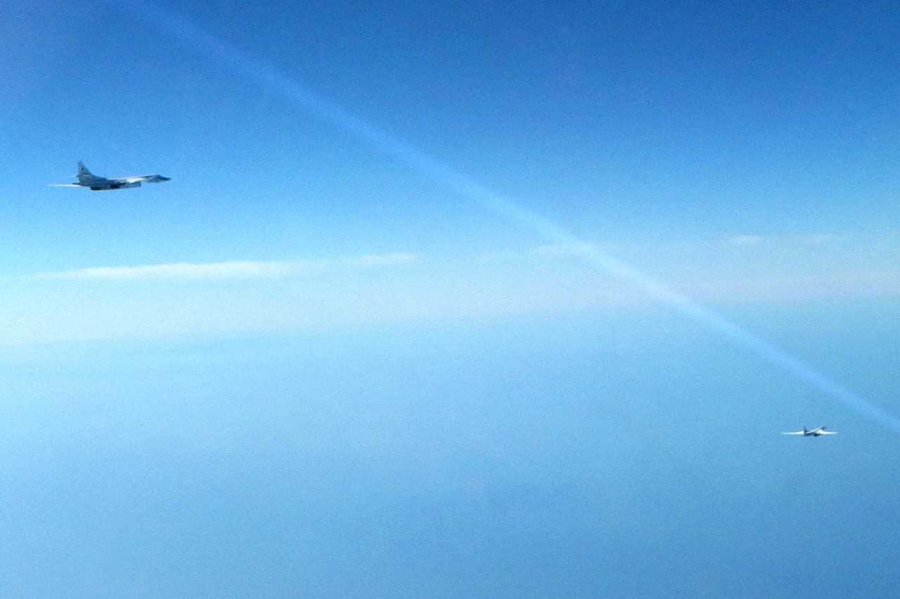 Two Russian blackjacks were approaching UK airspace according to the MOD (Picture: MOD).
