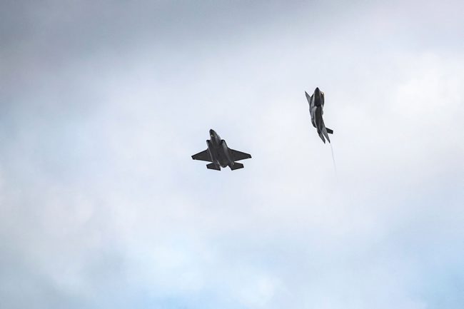 Two US F35B jets on Exercise Point Blank (Picture: MOD).