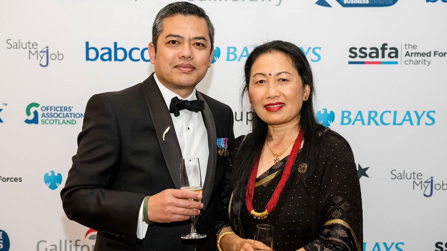 Two guests pose for a photo at the 2022 Scottish Ex-Forces in Business Awards CREDIT-Ex-Forces-in-Business-Awards.jpg