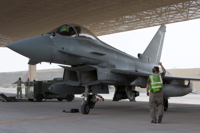 Typhoon at Al Udeid airbase (Picture: MOD).
