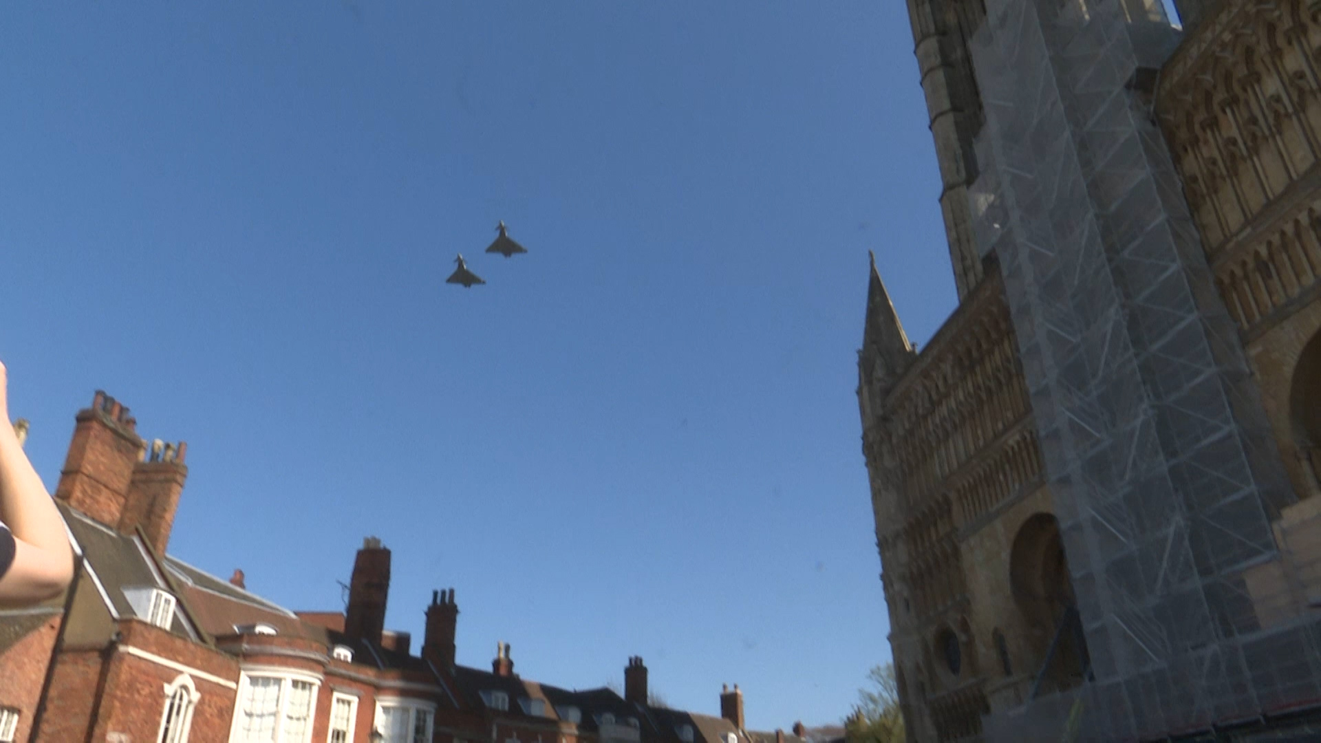 RAF Typhoon flypast Bayliss funeral