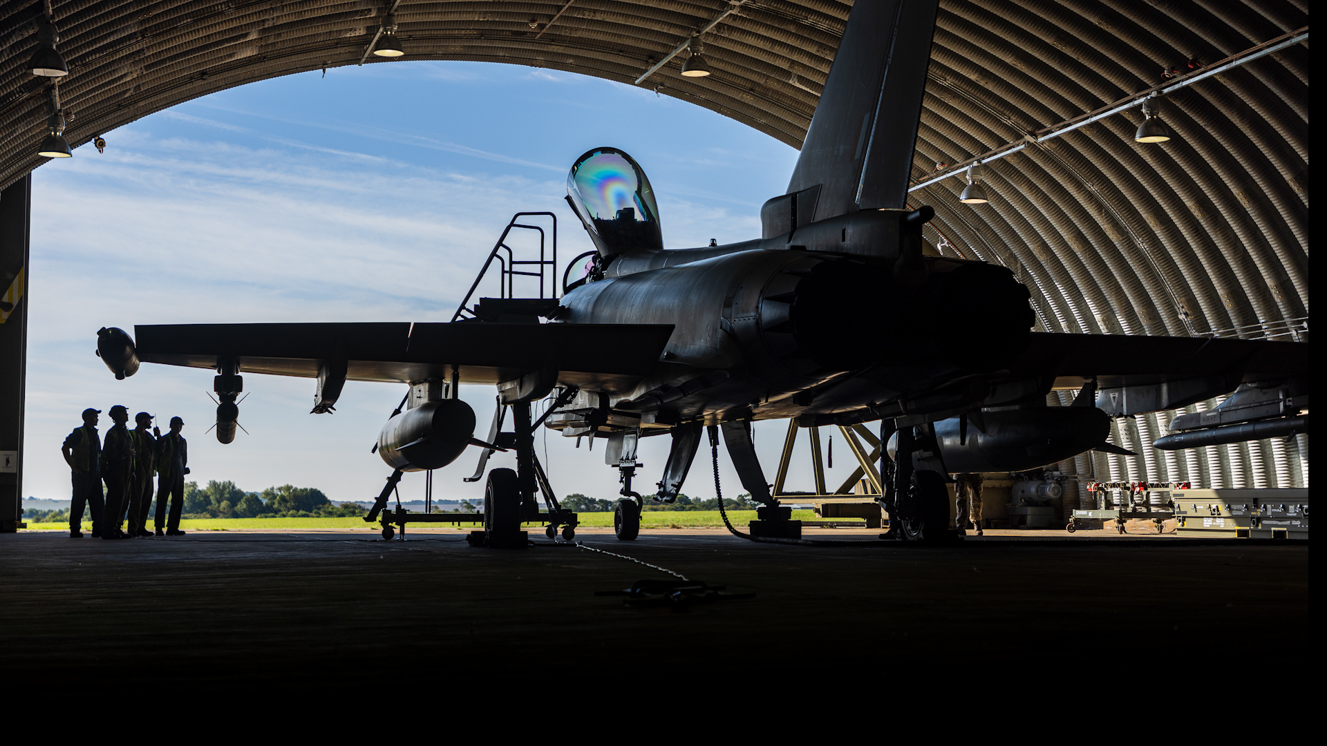 Typhoons from XI F Squadron aircraft shelters RAF Coningsby Exercise Agile Pirate 190823 CREDIT RAF