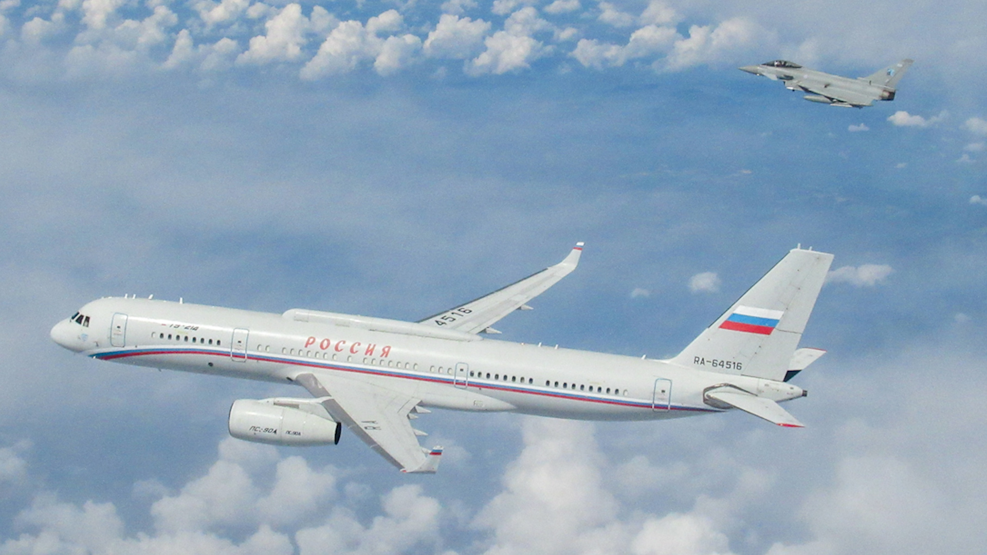 Typhoons in Estonia scrambled today to intercept a Russian Air Force Tu-214 flying in Nato airspace 04072023 CREDIT RAF